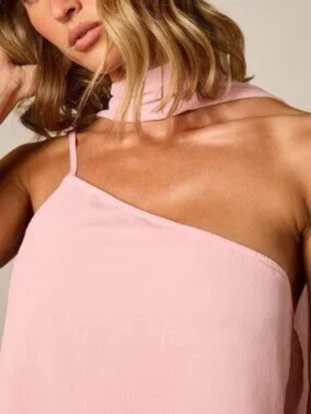 ZARA Pink Casual Women's Tie Dye Asymmetric Cloak Sleeve Long Chiffon Top